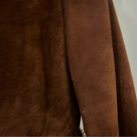 Vtg  SILTON Leather Sherpa Ranch Coat Western rust suede tan Jacket USA Mens 42 - Picture 5 of 15